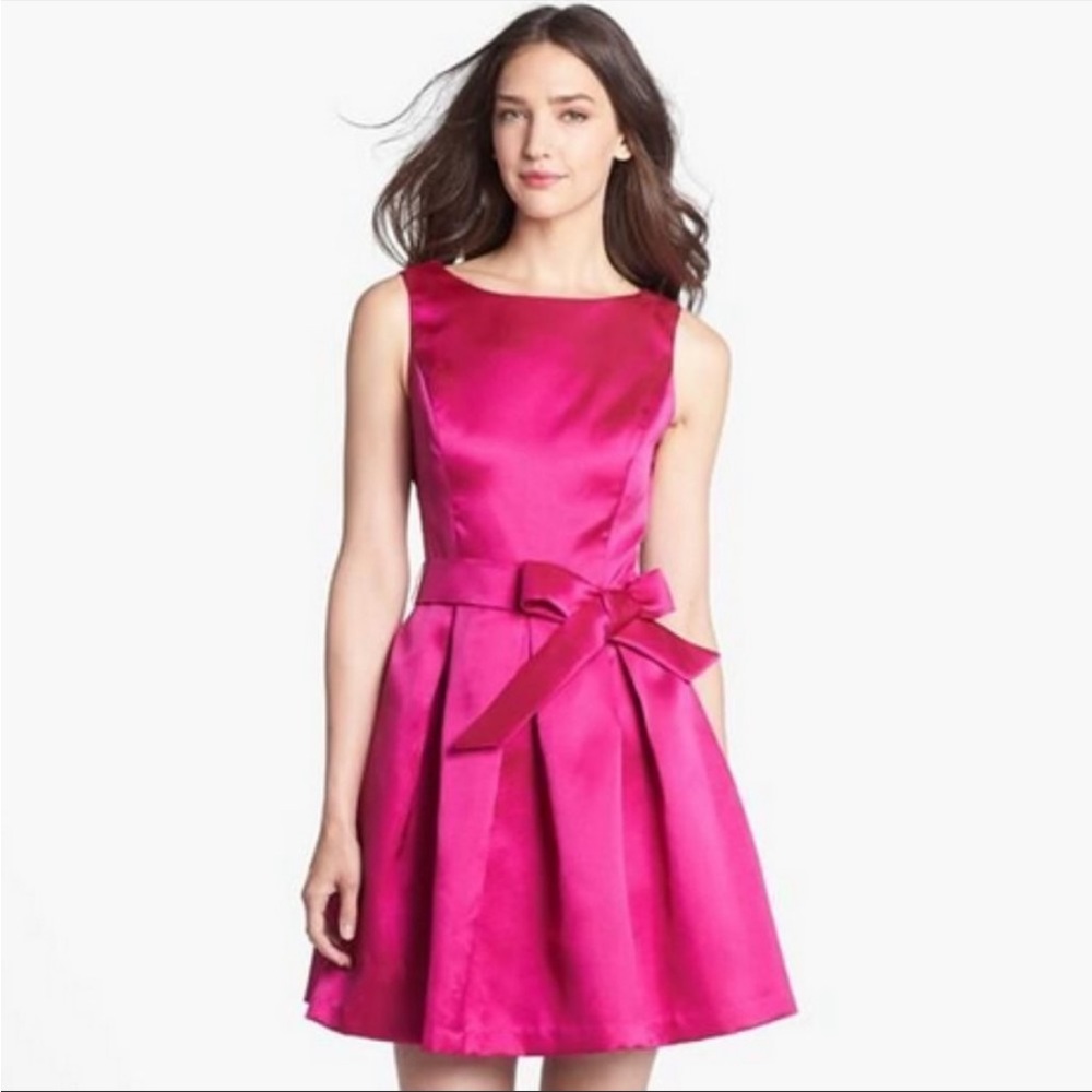 Isaac Mizrahi pink cocktail dress with bow